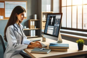Médecin au travail, veillant à la gestion de son temps