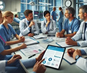 Une équipe de professionnels de santé évaluant leurs besoins pour choisir des prestataires de services 