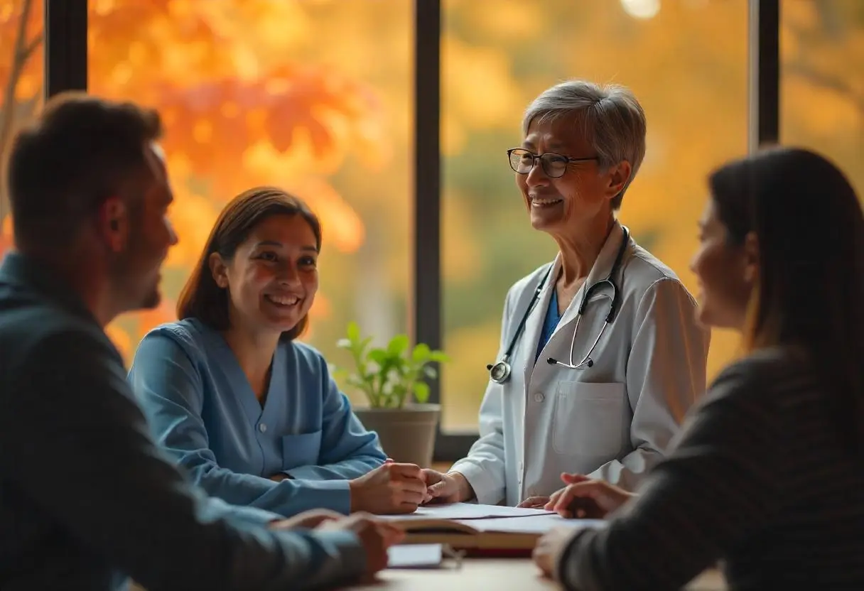 Équipe médicale discutant des méthodes de communication patients pour leur cabinet médical